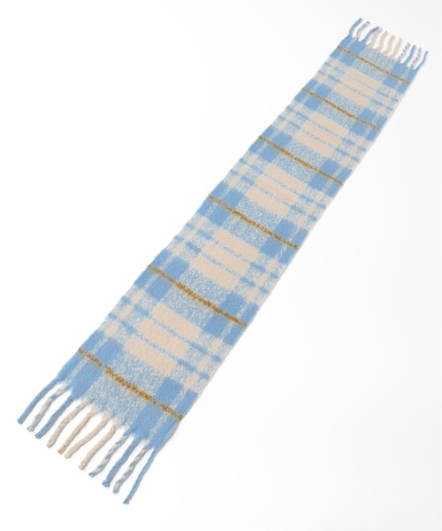 Simplicite（サンプリシテ）の「チェックブークレストール◆（マフラー・レディース・チャコールグレー/ブラック/ブルー/ベージュ・FREE）」の9枚目の写真