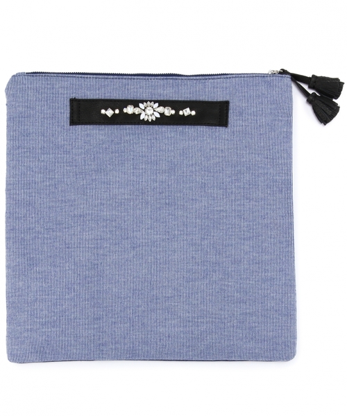 Another Edition（アナザーエディション）の「ビジューコンビクラッチバック/AEFC BJ CMB CLT◆（クラッチバッグ・レディース・オフホワイト/ネイビー・フリー）」の10枚目の写真