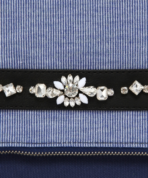 Another Edition（アナザーエディション）の「ビジューコンビクラッチバック/AEFC BJ CMB CLT◆（クラッチバッグ・レディース・オフホワイト/ネイビー・フリー）」の11枚目の写真