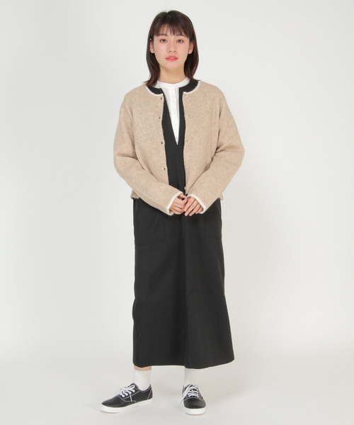 LBC(エルビーシー)の「【ZOZO限定】配色クルーショート丈カーディガン(カーディガン/ボレロ・レディース・チャコールグレー/ライトブルー/ベージュ/クリアグリーン/ライトベージュ・M)」の9枚目の写真