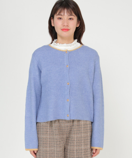 LBC(エルビーシー)の「【ZOZO限定】配色クルーショート丈カーディガン(カーディガン/ボレロ・レディース・チャコールグレー/ライトブルー/ベージュ/クリアグリーン/ライトベージュ・M)」の13枚目の写真