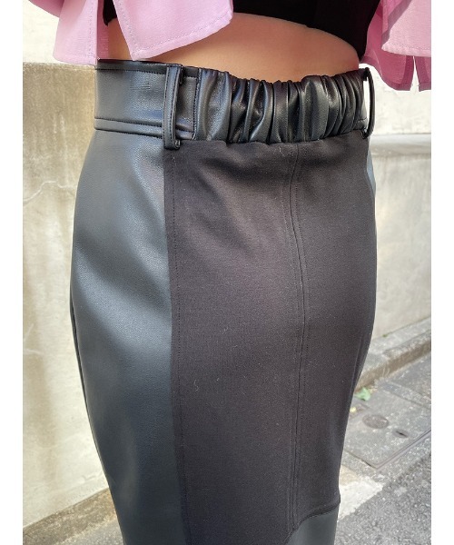 ENVYM（アンビー）の「レザーコンビミディアムＳＫ（スカート・レディース・ブラック・FREE）」の13枚目の写真