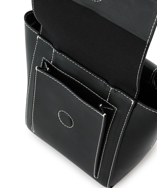 ADAM ET ROPE'(アダムエロペ)の「スプリットレザーフラップミニバッグ(ショルダーバッグ・レディース・ピンク/グレー/ブラック・FREE)」の8枚目の写真