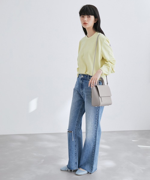 ADAM ET ROPE'(アダムエロペ)の「スプリットレザーフラップミニバッグ(ショルダーバッグ・レディース・ピンク/グレー/ブラック・FREE)」の9枚目の写真