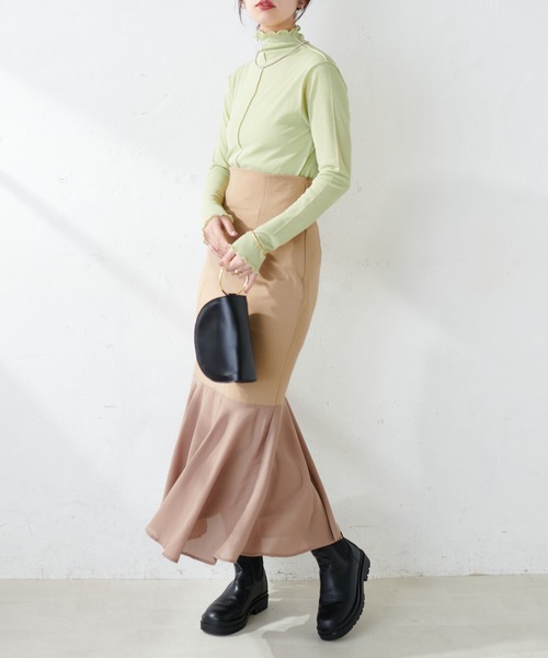 natural couture(ナチュラルクチュール)の「シアーネットメロウタートル(Tシャツ/カットソー・レディース・オフホワイト/ブラック/グリーン・FREE)」の18枚目の写真