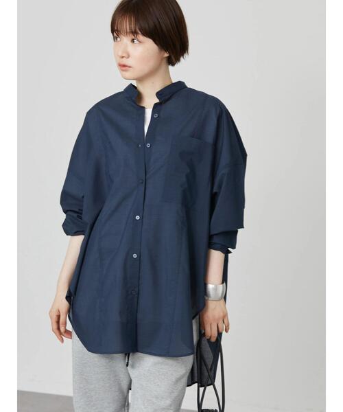 AMERICAN HOLIC（アメリカンホリック）の「イージーケアバックタックシャツチュニック（Tシャツ/カットソー・レディース・ネイビー/ストライプ・FREE）」の3枚目の写真