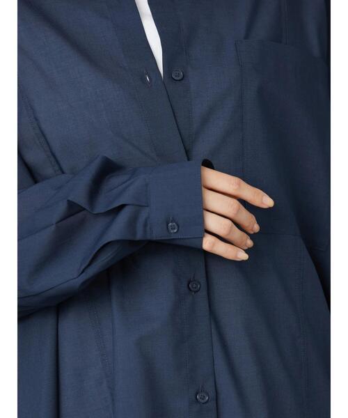 AMERICAN HOLIC（アメリカンホリック）の「イージーケアバックタックシャツチュニック（Tシャツ/カットソー・レディース・ネイビー/ストライプ・FREE）」の6枚目の写真