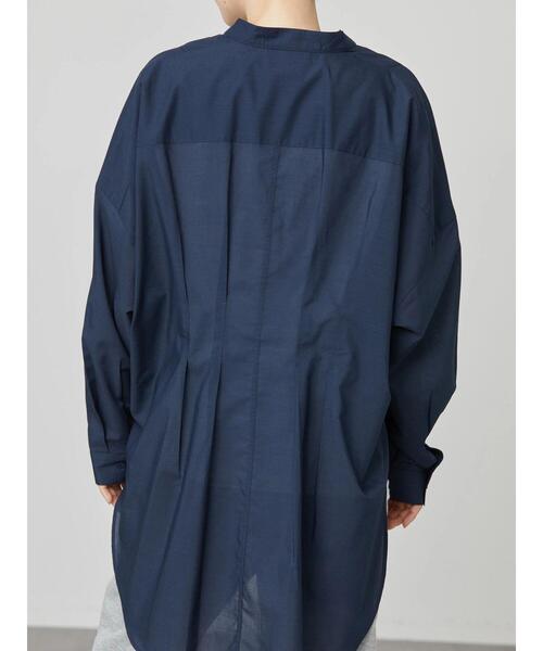 AMERICAN HOLIC（アメリカンホリック）の「イージーケアバックタックシャツチュニック（Tシャツ/カットソー・レディース・ネイビー/ストライプ・FREE）」の7枚目の写真