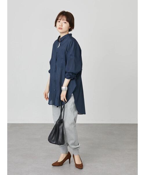 AMERICAN HOLIC（アメリカンホリック）の「イージーケアバックタックシャツチュニック（Tシャツ/カットソー・レディース・ネイビー/ストライプ・FREE）」の9枚目の写真