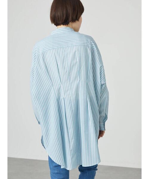 AMERICAN HOLIC（アメリカンホリック）の「イージーケアバックタックシャツチュニック（Tシャツ/カットソー・レディース・ネイビー/ストライプ・FREE）」の18枚目の写真