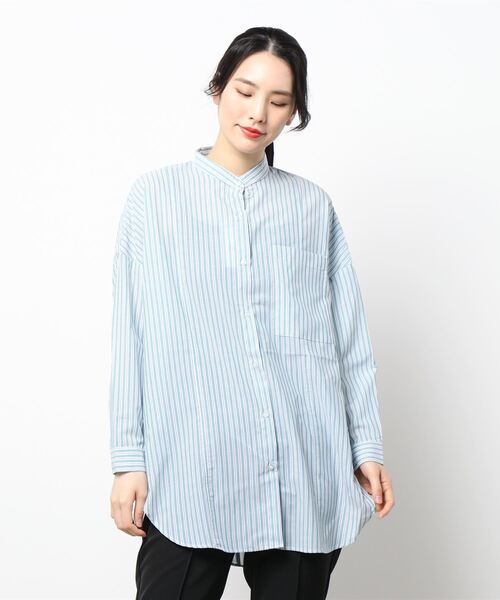 AMERICAN HOLIC（アメリカンホリック）の「イージーケアバックタックシャツチュニック（Tシャツ/カットソー・レディース・ネイビー/ストライプ・FREE）」の16枚目の写真