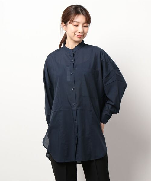 AMERICAN HOLIC（アメリカンホリック）の「イージーケアバックタックシャツチュニック（Tシャツ/カットソー・レディース・ネイビー/ストライプ・FREE）」の17枚目の写真