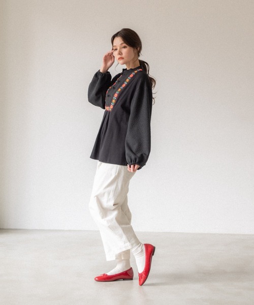 idem(イデム)の「tyrolean china blouse/チロリアンチャイナブラウス(シャツ/ブラウス・レディース・ホワイト/ブラック・FREE)」の15枚目の写真