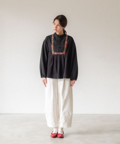 idem(イデム)の「tyrolean china blouse/チロリアンチャイナブラウス(シャツ/ブラウス・レディース・ホワイト/ブラック・FREE)」の21枚目の写真