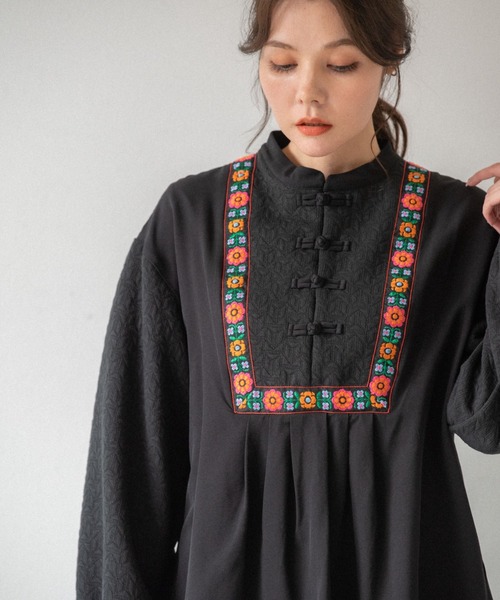 idem(イデム)の「tyrolean china blouse/チロリアンチャイナブラウス(シャツ/ブラウス・レディース・ホワイト/ブラック・FREE)」の16枚目の写真