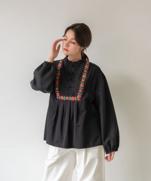 idem(イデム)の「tyrolean china blouse/チロリアンチャイナブラウス(シャツ/ブラウス・レディース・ホワイト/ブラック・FREE)」の18枚目の写真
