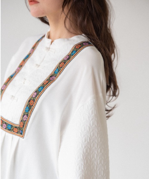 idem(イデム)の「tyrolean china blouse/チロリアンチャイナブラウス(シャツ/ブラウス・レディース・ホワイト/ブラック・FREE)」の11枚目の写真