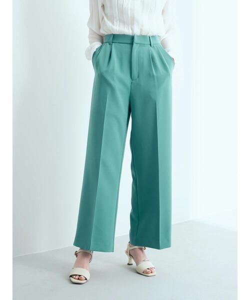 YECCA VECCA（イェッカヴェッカ）の「タックストレートパンツ（その他パンツ・レディース・グリーン・M）」の3枚目の写真