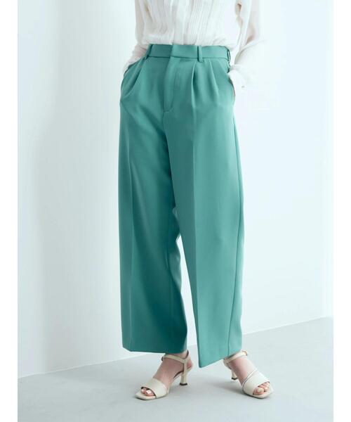 YECCA VECCA（イェッカヴェッカ）の「タックストレートパンツ（その他パンツ・レディース・グリーン・M）」の4枚目の写真