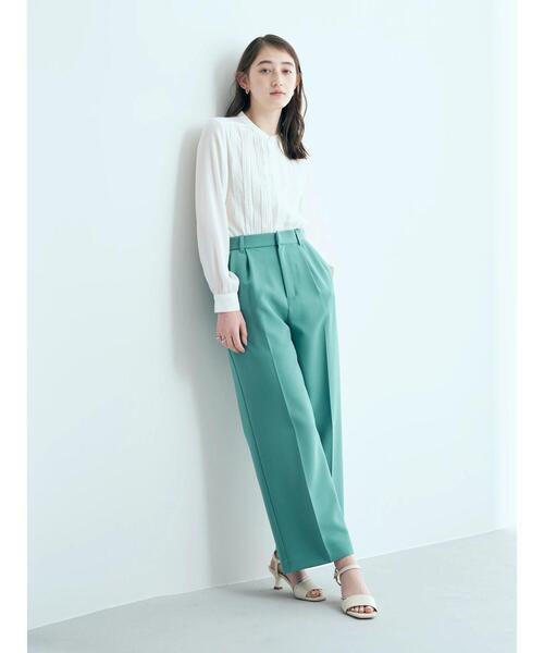 YECCA VECCA（イェッカヴェッカ）の「タックストレートパンツ（その他パンツ・レディース・グリーン・M）」の5枚目の写真