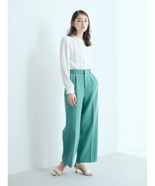 YECCA VECCA（イェッカヴェッカ）の「タックストレートパンツ（その他パンツ・レディース・グリーン・M）」の6枚目の写真