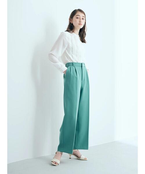 YECCA VECCA（イェッカヴェッカ）の「タックストレートパンツ（その他パンツ・レディース・グリーン・M）」の7枚目の写真