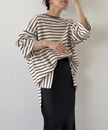 wide sleeve over size border tee / ワイドスリーブオーバーサイズボーダーティー