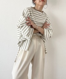 wide sleeve over size border tee / ワイドスリーブオーバーサイズボーダーティー
