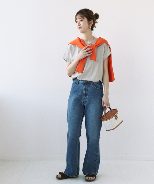 Simplicite(サンプリシテ)の「キャップスリーブTシャツ(Tシャツ/カットソー・レディース・ホワイト/ライトグレー/ブラック/グリーン・FREE)」の12枚目の写真