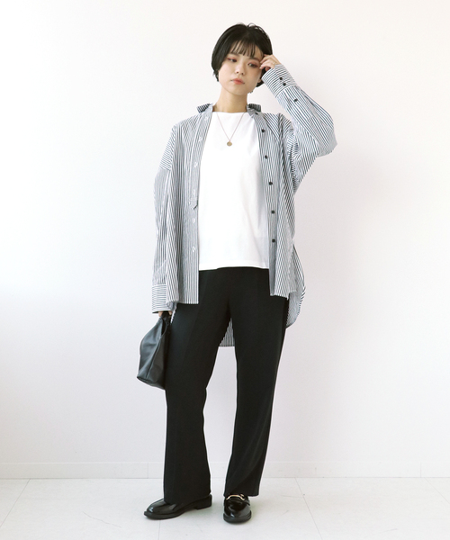 Simplicite(サンプリシテ)の「キャップスリーブTシャツ(Tシャツ/カットソー・レディース・ホワイト/ライトグレー/ブラック/グリーン・FREE)」の14枚目の写真