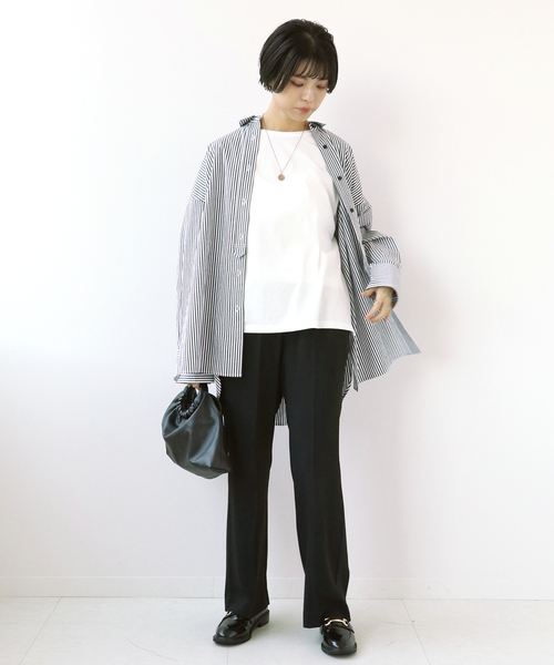 Simplicite(サンプリシテ)の「キャップスリーブTシャツ(Tシャツ/カットソー・レディース・ホワイト/ライトグレー/ブラック/グリーン・FREE)」の16枚目の写真