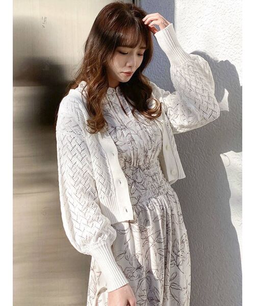 dazzlin（ダズリン）の「コンパクトクロシェカーディガン（カーディガン/ボレロ・レディース・ベージュ/グレー/オフホワイト・FREE）」の10枚目の写真