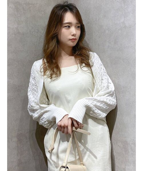 dazzlin（ダズリン）の「コンパクトクロシェカーディガン（カーディガン/ボレロ・レディース・ベージュ/グレー/オフホワイト・FREE）」の15枚目の写真