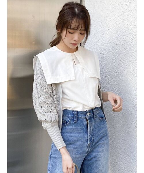 dazzlin（ダズリン）の「コンパクトクロシェカーディガン（カーディガン/ボレロ・レディース・ベージュ/グレー/オフホワイト・FREE）」の22枚目の写真