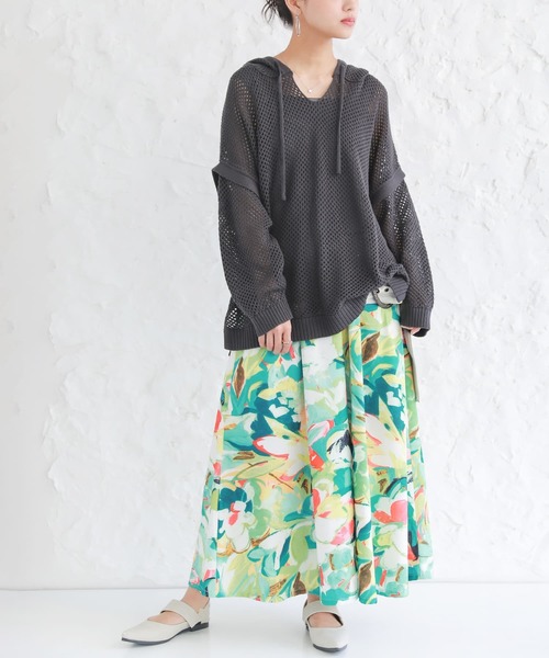 osharewalker（オシャレウォーカー）の「【廃盤】『ペイントタッチフレアスカート』（スカート・レディース・ブラウン/グリーン・FREE）」の7枚目の写真