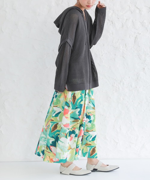 osharewalker（オシャレウォーカー）の「【廃盤】『ペイントタッチフレアスカート』（スカート・レディース・ブラウン/グリーン・FREE）」の8枚目の写真