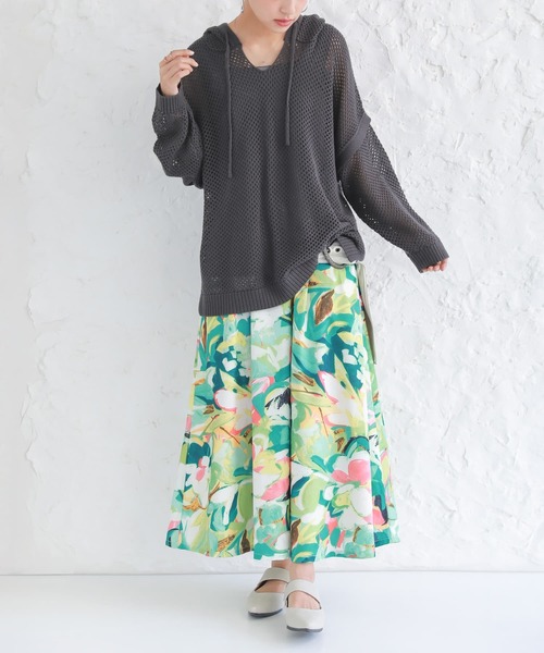 osharewalker（オシャレウォーカー）の「【廃盤】『ペイントタッチフレアスカート』（スカート・レディース・ブラウン/グリーン・FREE）」の5枚目の写真