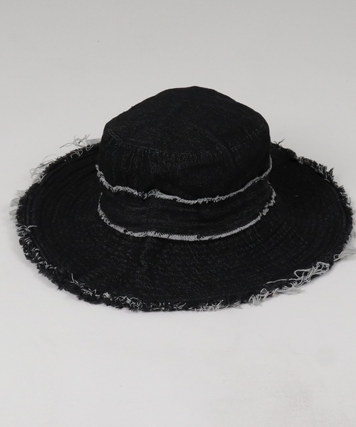 CECIL McBEE（セシルマクビー）の「【CECILMcBEE/セシルマクビー】ツバ広デニムハット  UPF50+（ハット・レディース・ネイビー/ブラック・FREE）」の4枚目の写真