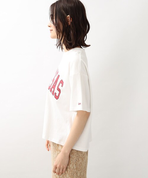 Lee(リー)の「【Lee】別注カレッジロゴTシャツ(Tシャツ/カットソー・レディース・グレー系その他/ナチュラル/アイボリー・02)」の5枚目の写真