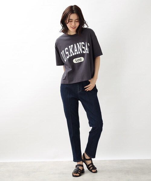 Lee(リー)の「【Lee】別注カレッジロゴTシャツ(Tシャツ/カットソー・レディース・グレー系その他/ナチュラル/アイボリー・02)」の14枚目の写真