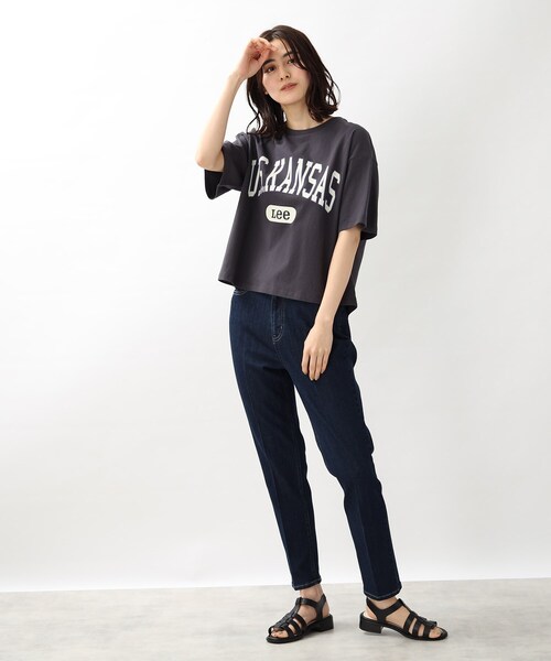 Lee(リー)の「【Lee】別注カレッジロゴTシャツ(Tシャツ/カットソー・レディース・グレー系その他/ナチュラル/アイボリー・02)」の15枚目の写真