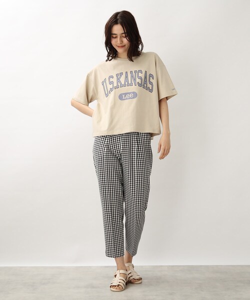 Lee(リー)の「【Lee】別注カレッジロゴTシャツ(Tシャツ/カットソー・レディース・グレー系その他/ナチュラル/アイボリー・02)」の21枚目の写真