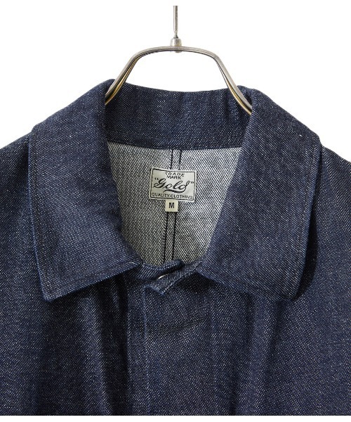 GOLD（ゴールド）の「東洋エンタープライズ GOLD / ゴールド：RECYCLED WASTE SUVIN COTTON YARN 11oz. DENIM WORK JACKET：22A-GL15041[MUS]（デニムジャケット・メンズ・オフホワイト/ブルー系その他・M/L）」の18枚目の写真