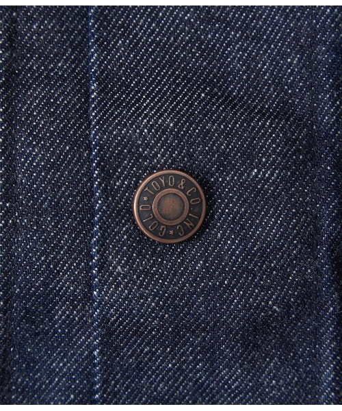 GOLD（ゴールド）の「東洋エンタープライズ GOLD / ゴールド：RECYCLED WASTE SUVIN COTTON YARN 11oz. DENIM WORK JACKET：22A-GL15041[MUS]（デニムジャケット・メンズ・オフホワイト/ブルー系その他・M/L）」の19枚目の写真