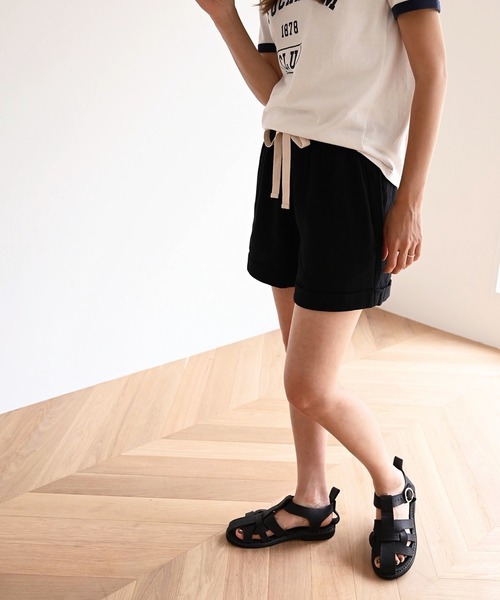 CANAL JEAN（キャナルジーン）の「RED CHOP WORKS(レッドチョップワークス) コットンへリンボーンショートパンツ（その他パンツ・レディース・ブラック/ベージュ・38/36）」の5枚目の写真