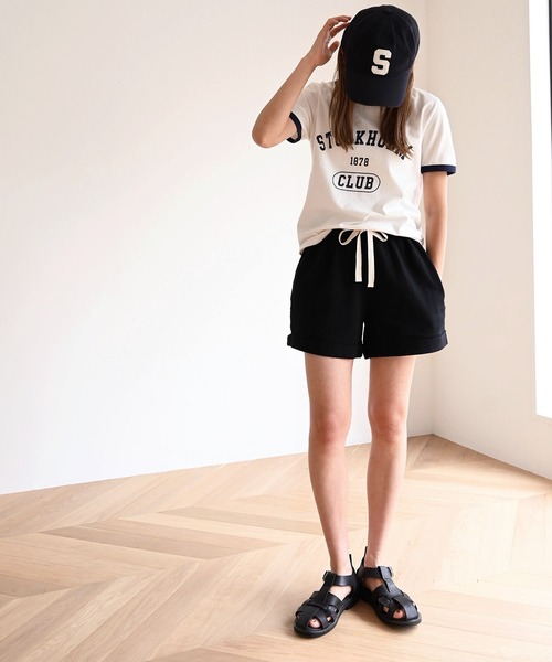 CANAL JEAN（キャナルジーン）の「RED CHOP WORKS(レッドチョップワークス) コットンへリンボーンショートパンツ（その他パンツ・レディース・ブラック/ベージュ・38/36）」の3枚目の写真