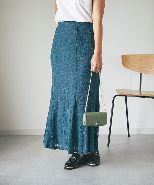 un dix cors（アンディコール）の「スタイルアップ　レースマーメードスカート（スカート・レディース・ブラック/グリーン/アッシュグレー/オレンジ・FREE）」の3枚目の写真