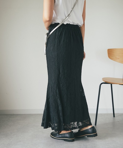 un dix cors（アンディコール）の「スタイルアップ　レースマーメードスカート（スカート・レディース・ブラック/グリーン/アッシュグレー/オレンジ・FREE）」の2枚目の写真