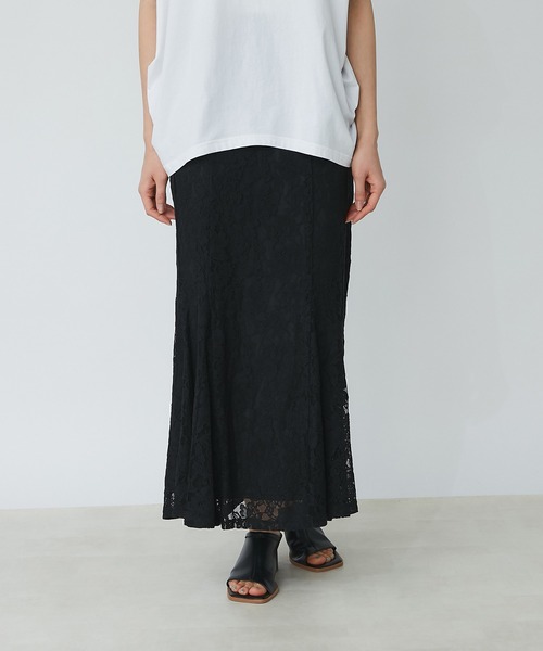 un dix cors（アンディコール）の「スタイルアップ　レースマーメードスカート（スカート・レディース・ブラック/グリーン/アッシュグレー/オレンジ・FREE）」の5枚目の写真