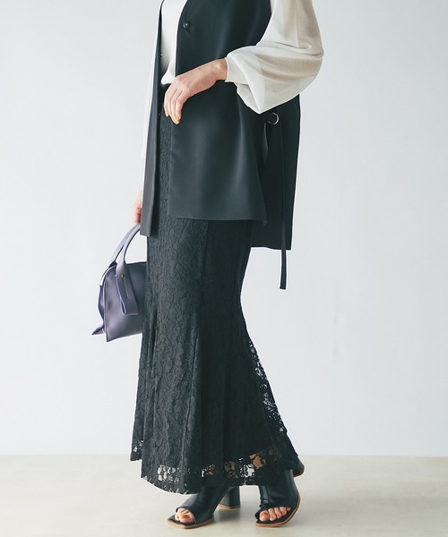 un dix cors（アンディコール）の「スタイルアップ　レースマーメードスカート（スカート・レディース・ブラック/グリーン/アッシュグレー/オレンジ・FREE）」の11枚目の写真